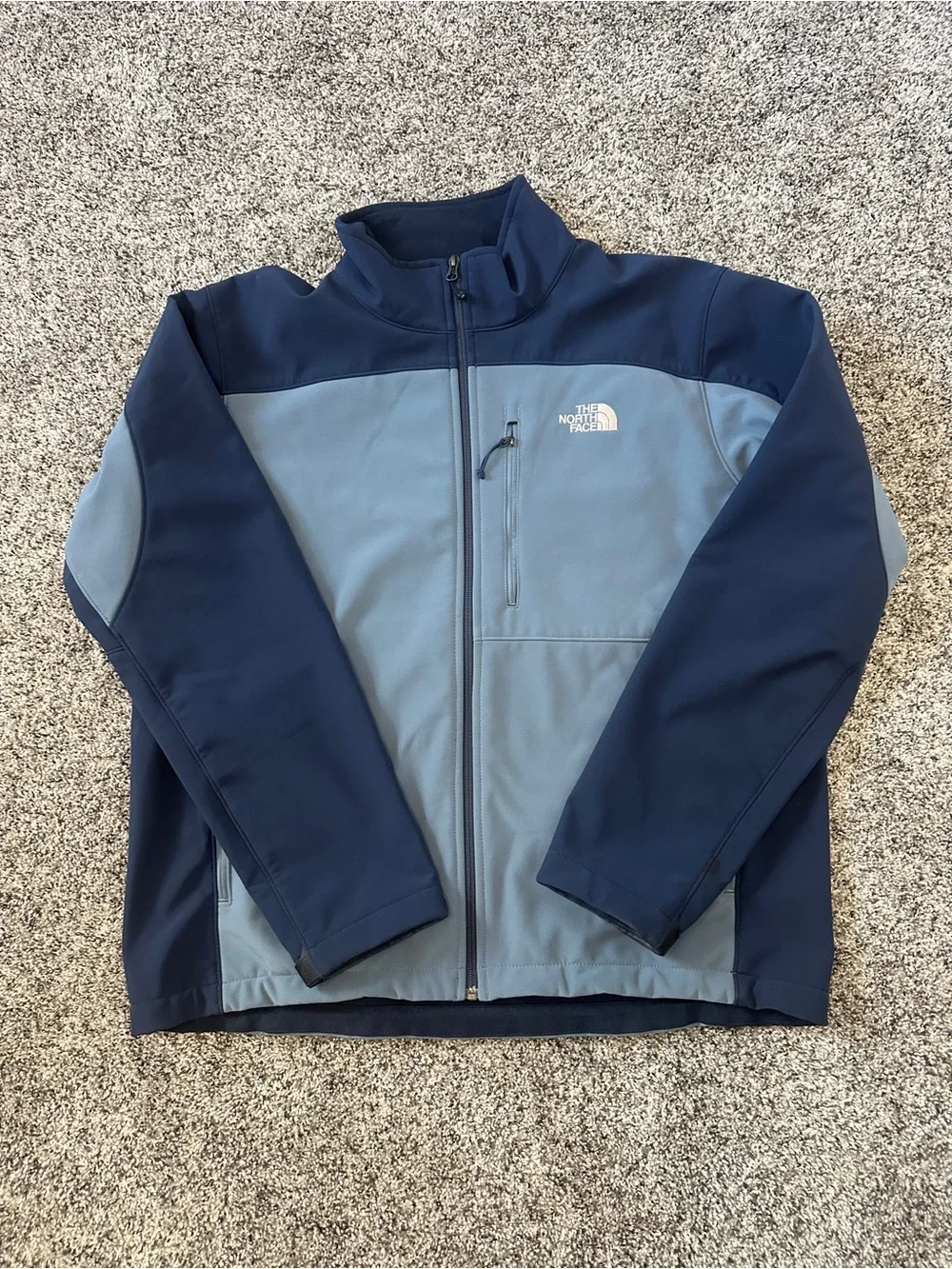 The North Face Men’s Two-Tone Navy and Light Blue Softshell Jacket